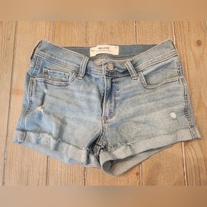 Hollister Women's Faded Blue Jean Shorts